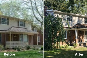 Colonial Porch Facelift in Royal Oak Before and After